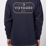 Stamped Hooded Fleece - Navy 2 | Voyager Goods